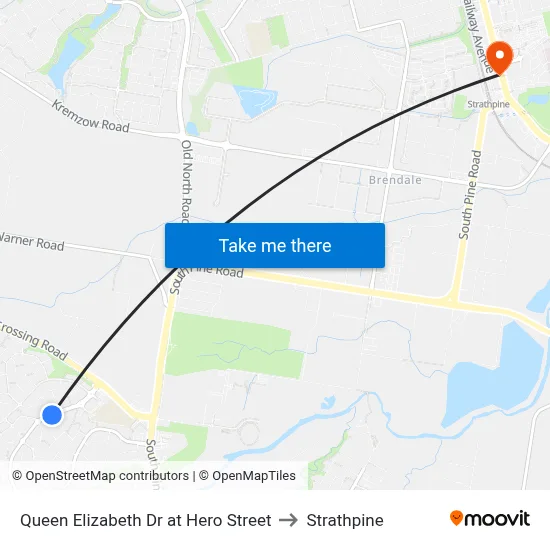 Queen Elizabeth Dr at Hero Street to Strathpine map