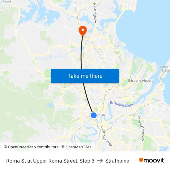 Roma St at Upper Roma Street, Stop 3 to Strathpine map