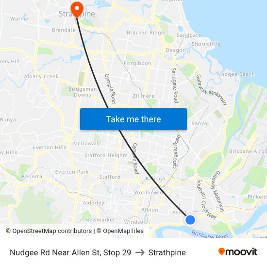 Nudgee Rd Near Allen St, Stop 29 to Strathpine map
