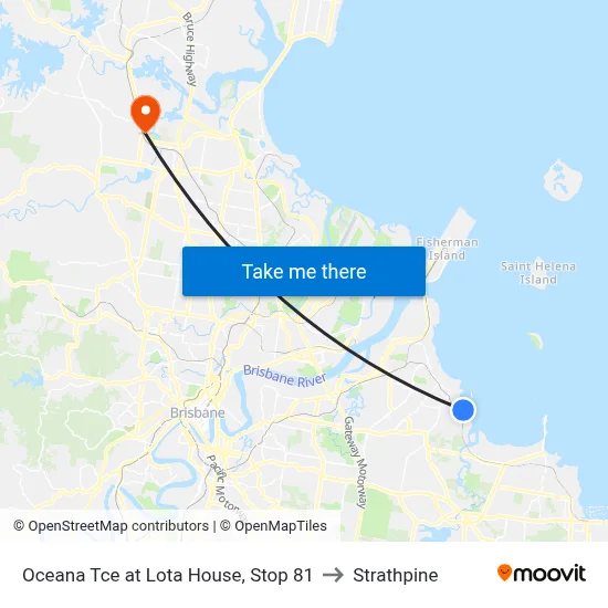Oceana Tce at Lota House, Stop 81 to Strathpine map