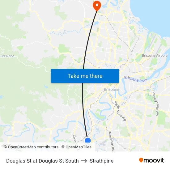 Douglas St at Douglas St South to Strathpine map