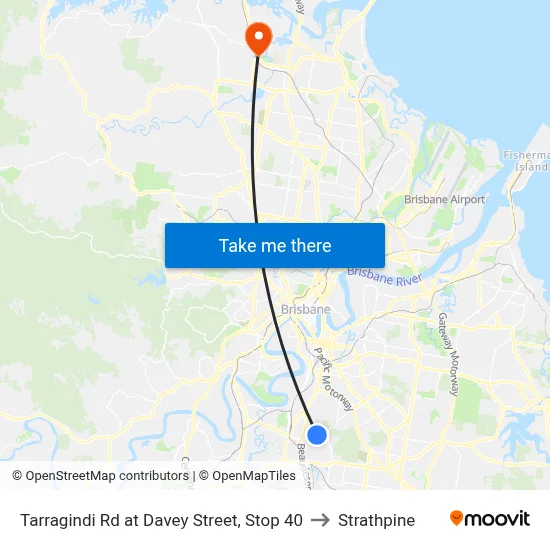 Tarragindi Rd at Davey Street, Stop 40 to Strathpine map