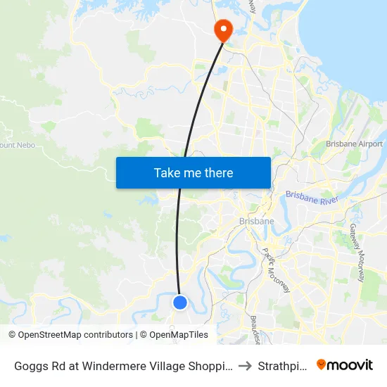 Goggs Rd at Windermere Village Shopping to Strathpine map