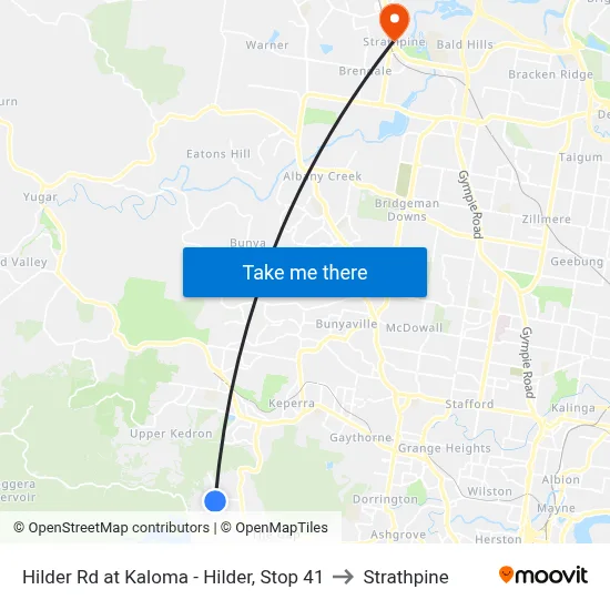 Hilder Rd at Kaloma - Hilder, Stop 41 to Strathpine map