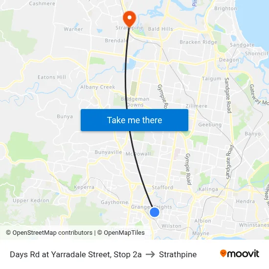 Days Rd at Yarradale Street, Stop 2a to Strathpine map