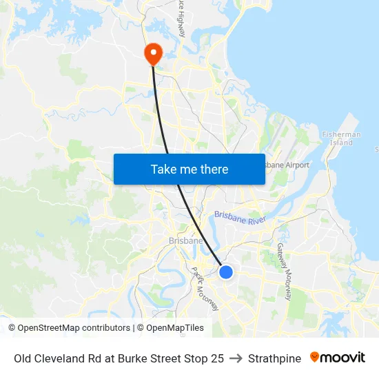 Old Cleveland Rd at Burke Street Stop 25 to Strathpine map