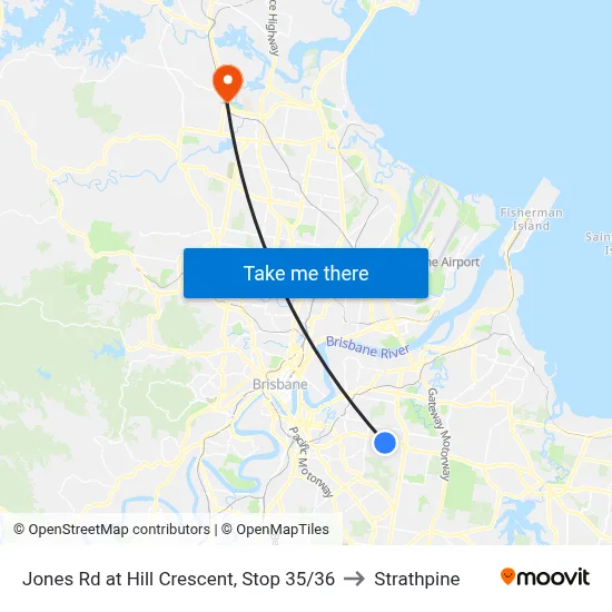 Jones Rd at Hill Crescent, Stop 35/36 to Strathpine map