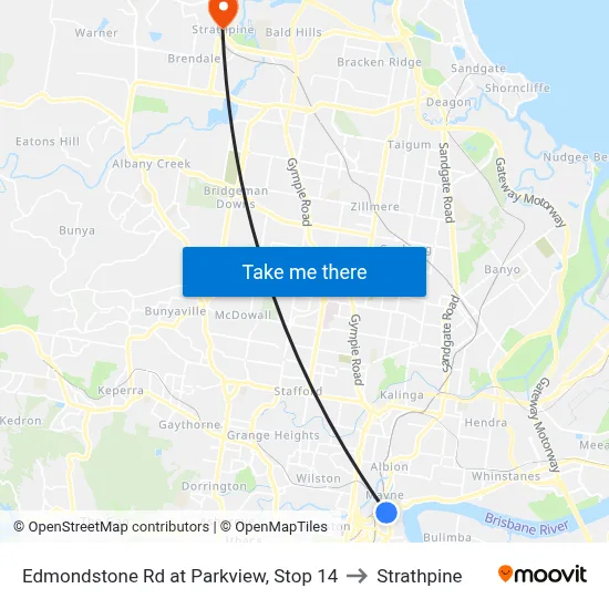 Edmondstone Rd at Parkview, Stop 14 to Strathpine map