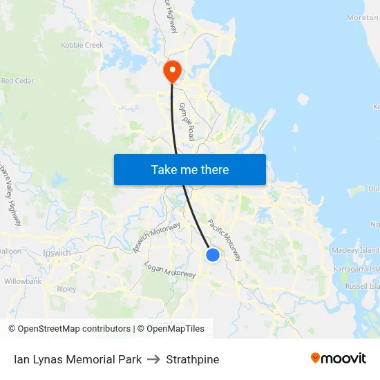 Ian Lynas Memorial Park to Strathpine map