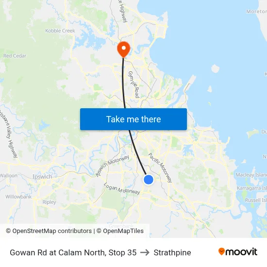 Gowan Rd at Calam North, Stop 35 to Strathpine map