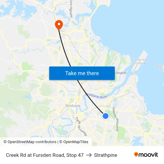 Creek Rd at Fursden Road, Stop 47 to Strathpine map