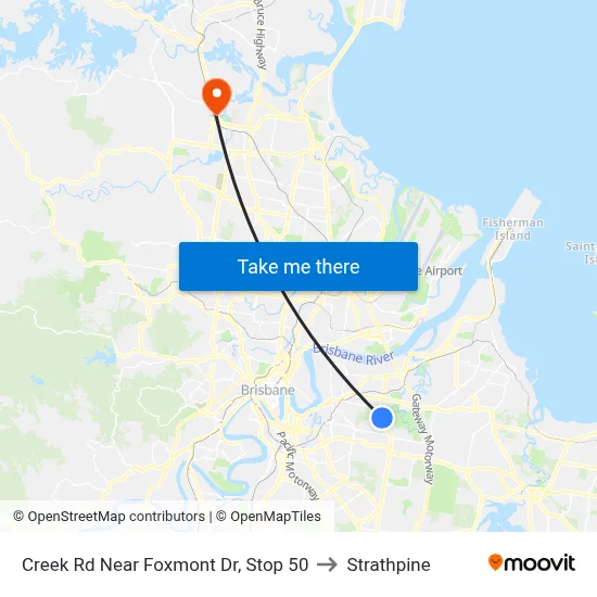 Creek Rd Near Foxmont Dr, Stop 50 to Strathpine map