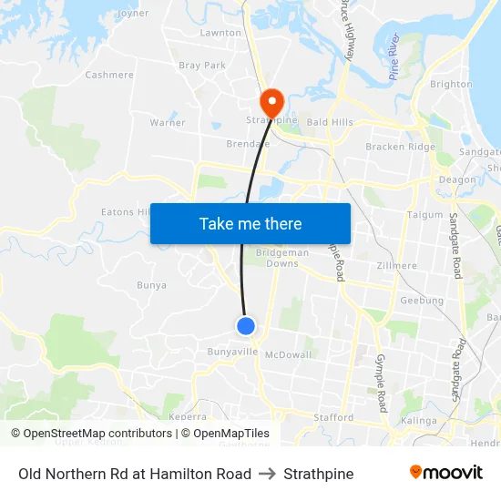 Old Northern Rd at Hamilton Road to Strathpine map