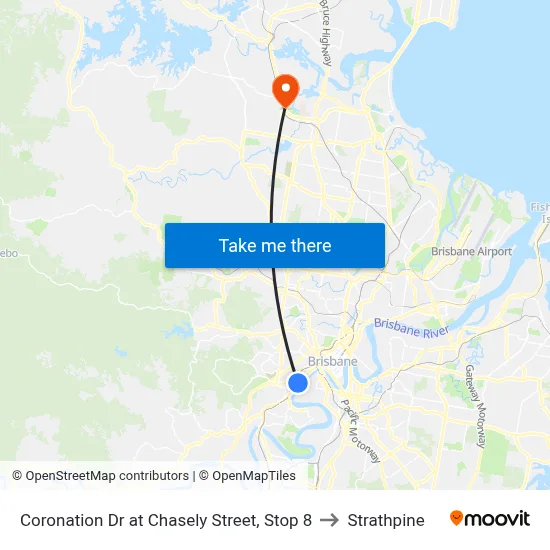 Coronation Dr at Chasely Street, Stop 8 to Strathpine map