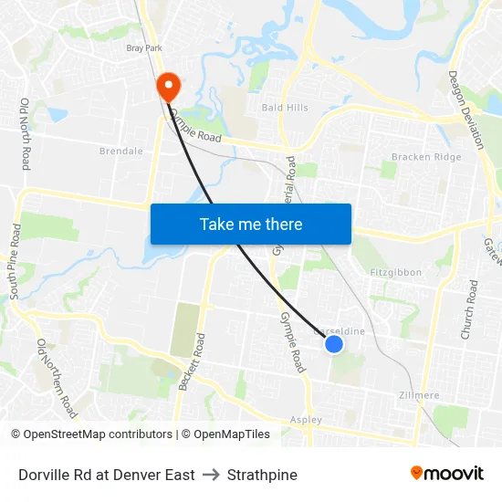 Dorville Rd at Denver East to Strathpine map