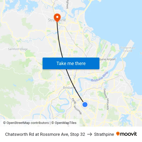 Chatsworth Rd at Rossmore Ave, Stop 32 to Strathpine map