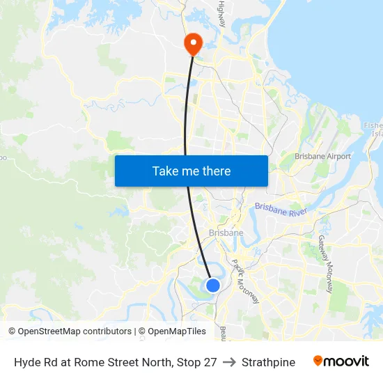 Hyde Rd at Rome Street North, Stop 27 to Strathpine map