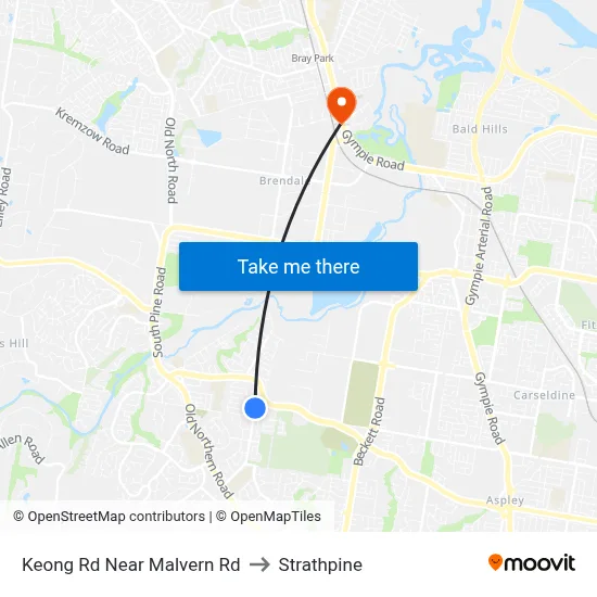 Keong Rd Near Malvern Rd to Strathpine map