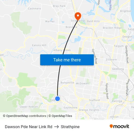 Dawson Pde Near Link Rd to Strathpine map