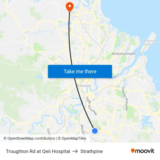 Troughton Rd at Qeii Hospital to Strathpine map