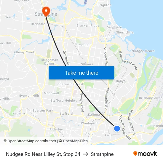 Nudgee Rd Near Lilley St, Stop 34 to Strathpine map