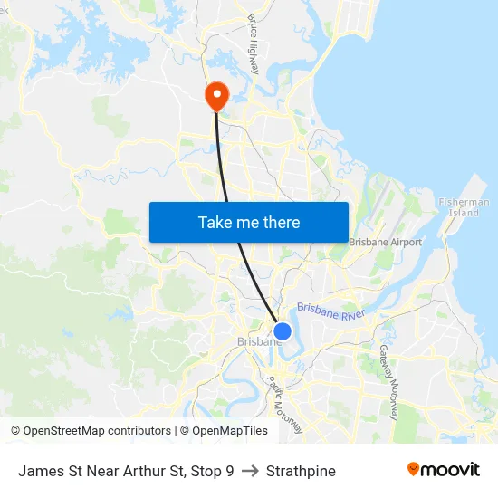 James St Near Arthur St, Stop 9 to Strathpine map