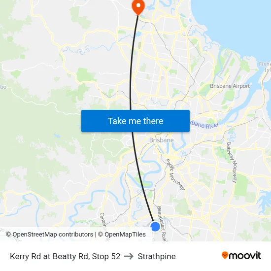 Kerry Rd at Beatty Rd, Stop 52 to Strathpine map