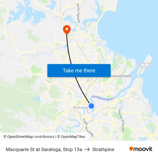 Macquarie St at Saratoga, Stop 13a to Strathpine map