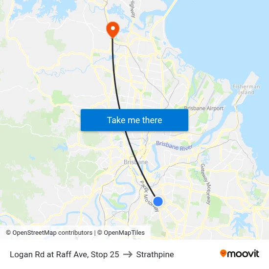 Logan Rd at Raff Ave, Stop 25 to Strathpine map