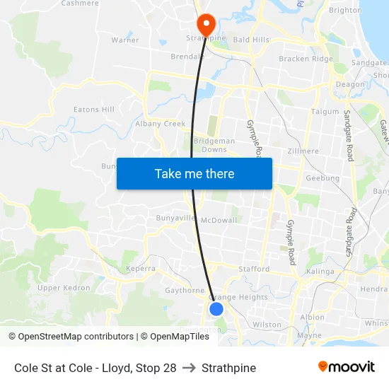 Cole St at Cole - Lloyd, Stop 28 to Strathpine map