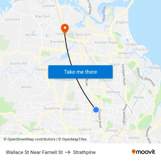 Wallace St Near Farnell St to Strathpine map