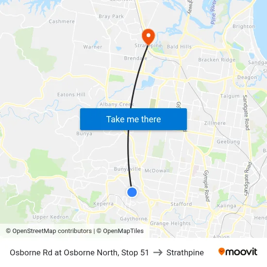 Osborne Rd at Osborne North, Stop 51 to Strathpine map