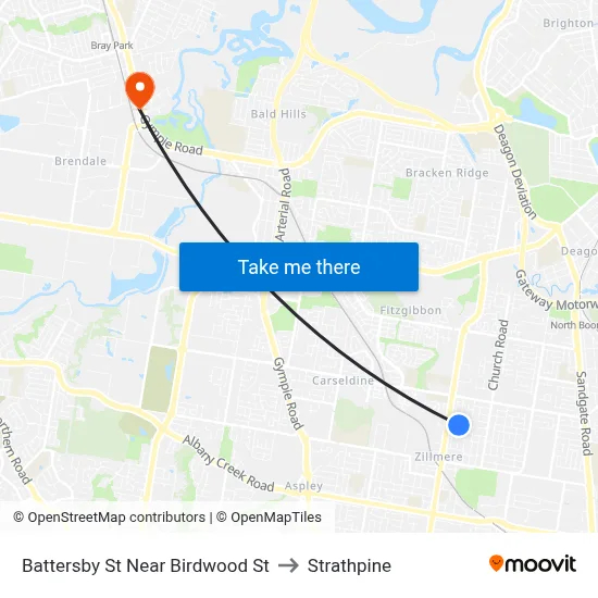 Battersby St Near Birdwood St to Strathpine map