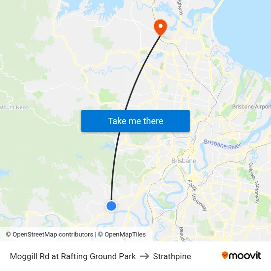Moggill Rd at Rafting Ground Park to Strathpine map