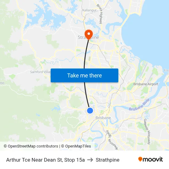 Arthur Tce Near Dean St, Stop 15a to Strathpine map