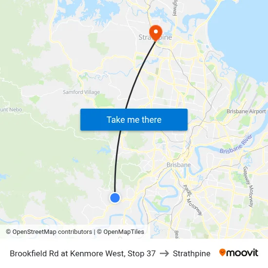 Brookfield Rd at Kenmore West, Stop 37 to Strathpine map