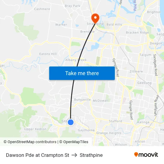 Dawson Pde at Crampton St to Strathpine map