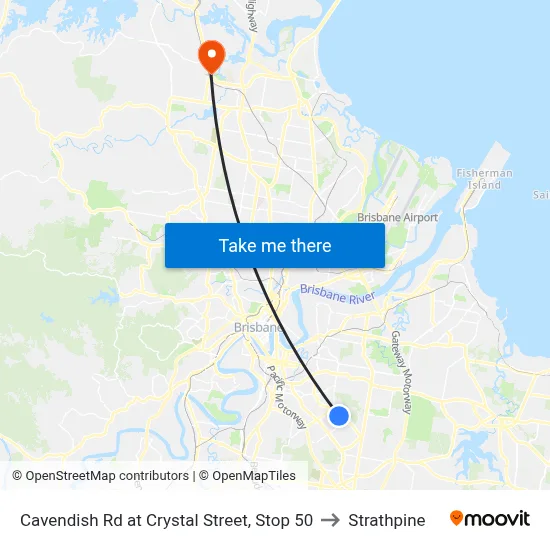 Cavendish Rd at Crystal Street, Stop 50 to Strathpine map