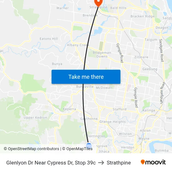 Glenlyon Dr Near Cypress Dr, Stop 39c to Strathpine map