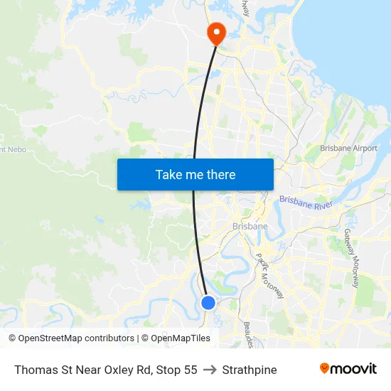 Thomas St Near Oxley Rd, Stop 55 to Strathpine map