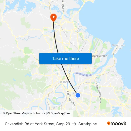 Cavendish Rd at York Street, Stop 29 to Strathpine map