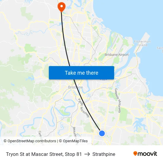 Tryon St at Mascar Street, Stop 81 to Strathpine map