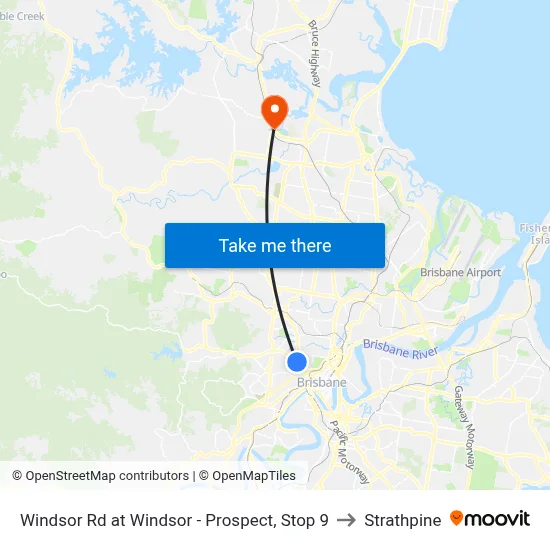 Windsor Rd at Windsor - Prospect, Stop 9 to Strathpine map