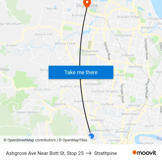 Ashgrove Ave Near Bott St, Stop 25 to Strathpine map