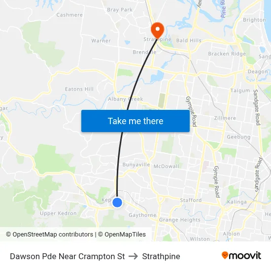 Dawson Pde Near Crampton St to Strathpine map