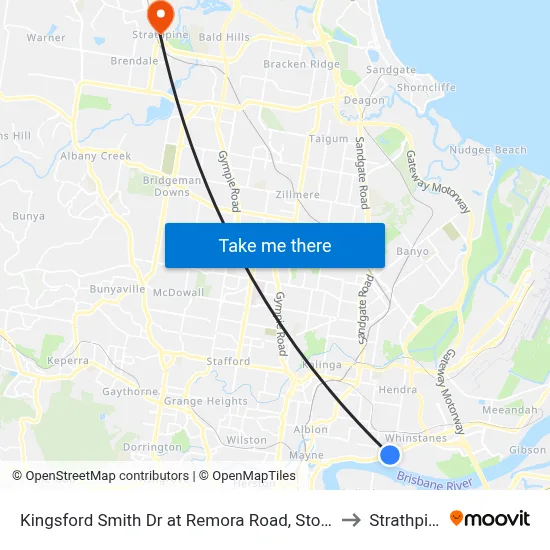 Kingsford Smith Dr at Remora Road, Stop 29 to Strathpine map