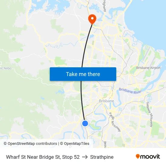 Wharf St Near Bridge St, Stop 52 to Strathpine map