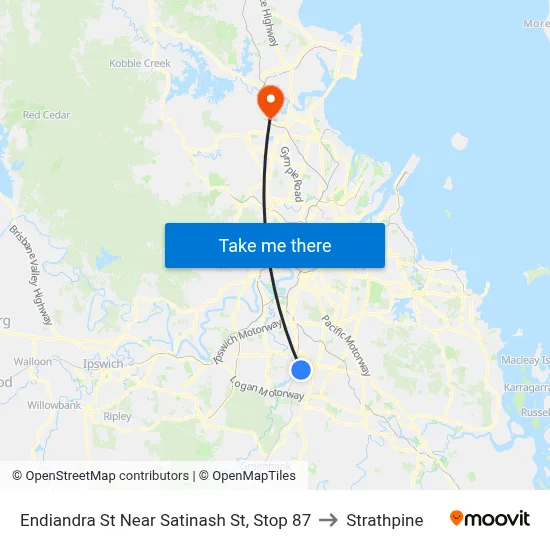 Endiandra St Near Satinash St, Stop 87 to Strathpine map