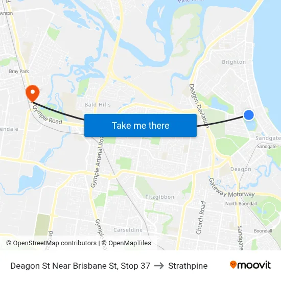 Deagon St Near Brisbane St, Stop 37 to Strathpine map