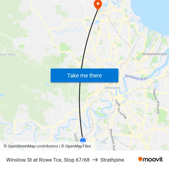 Winslow St at Rowe Tce, Stop 67/68 to Strathpine map